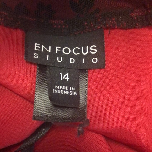 Pretty Red & Black Dress by En Focus Studio Plus Size 14 - Picture 10 of 13